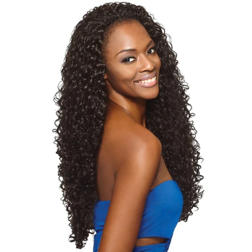 Quick Weave Curly Wig with Voluminous Texture - Blonde w/Black Roots DR27613